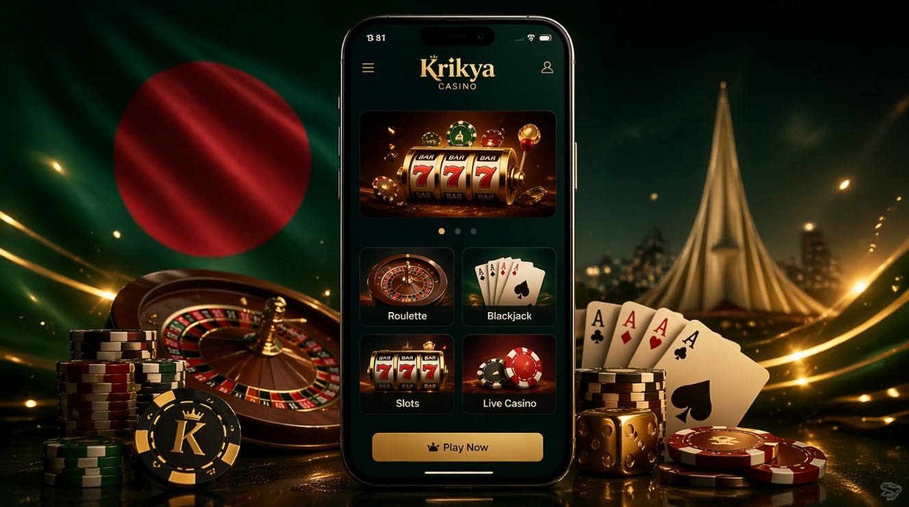 Krikya Bangladesh mobile app and responsive website interface