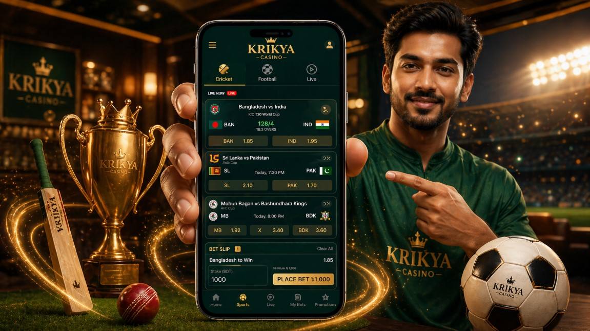 Krikya sports betting on mobile in Bangladesh